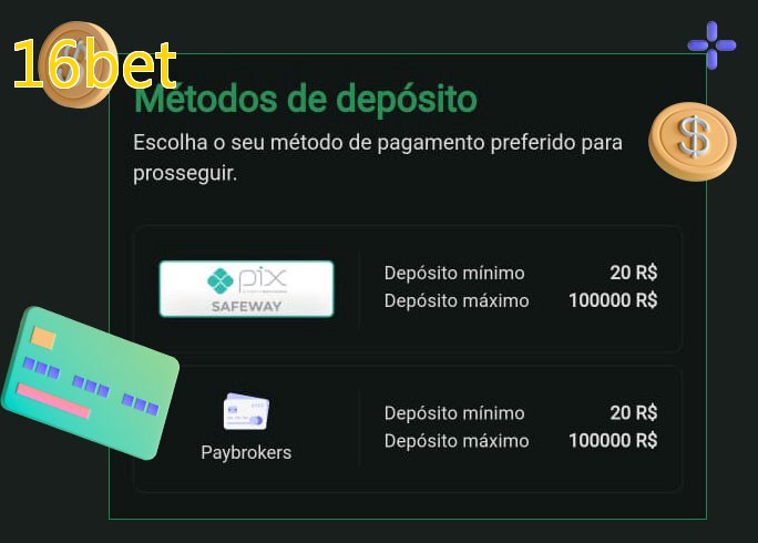 O cassino 16betbet oferece uma grande variedade de métodos de pagamento
